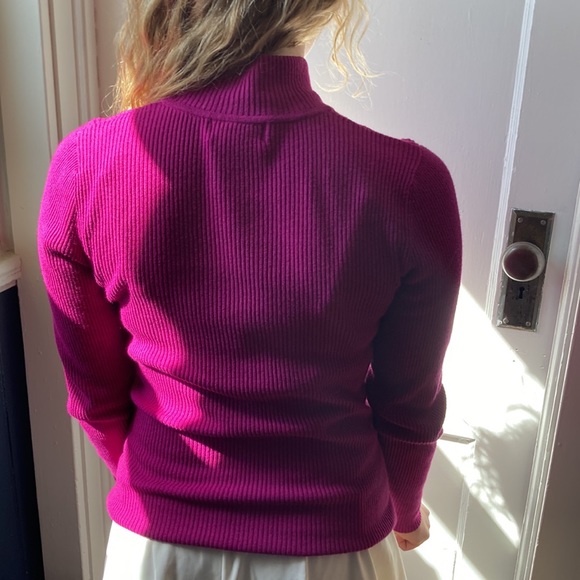 Magenta Turtle Neck Sweater (Long) - Picture 2 of 5